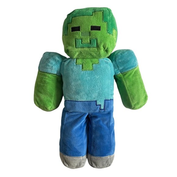 Minecraft Plush Zombie Pillow Toy Blue & Green Soft Stuffed Figure Collectors It - Picture 2 of 11